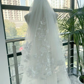 3*3M Lace Cathedral Wedding Veil with 3D Floral